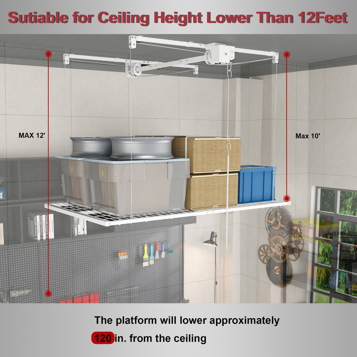 Overhead Garage Storage Rack - 4x8 FT