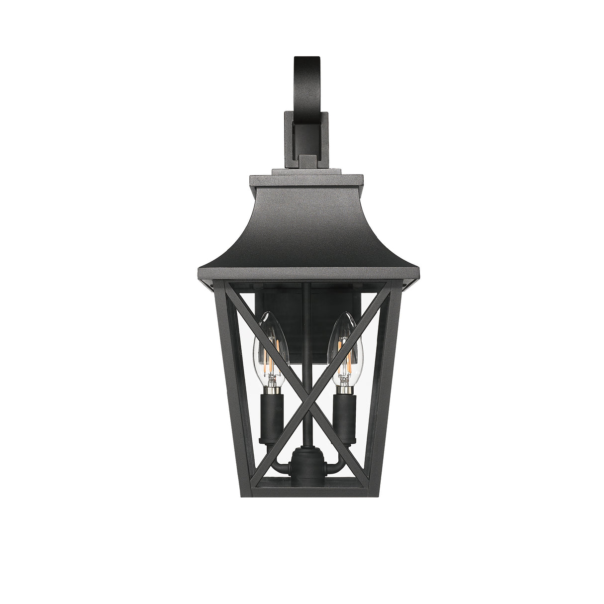Black Outdoor Wall Lantern 2-Light