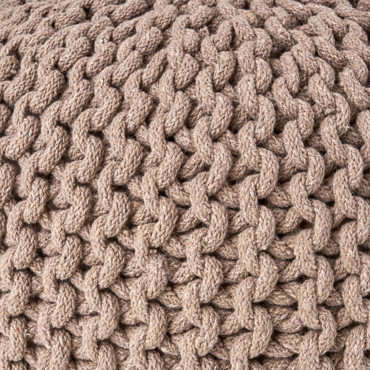Moro - Knitted Round Pouf With Pumpkin Shape