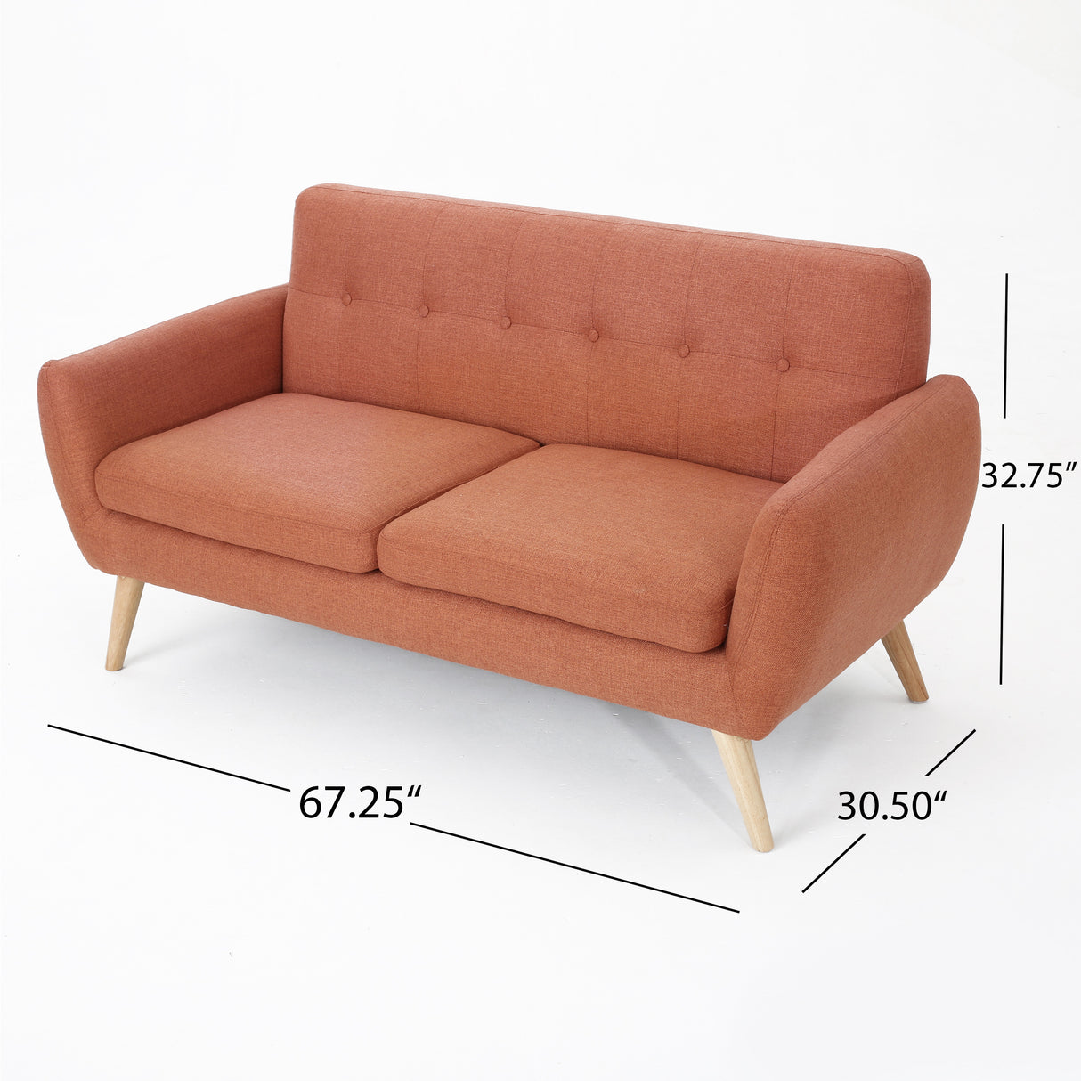 67.25" Button Tufted Loveseat