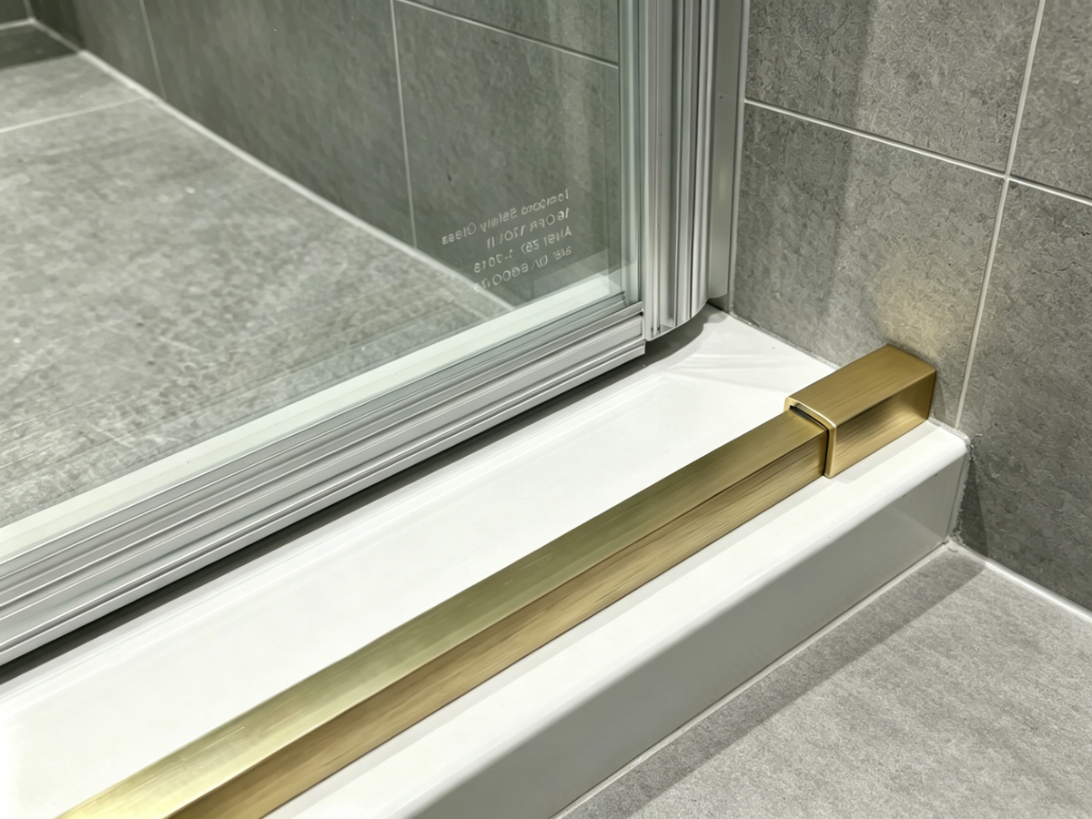 Frameless Double Sliding Shower Door in Brushed Finish