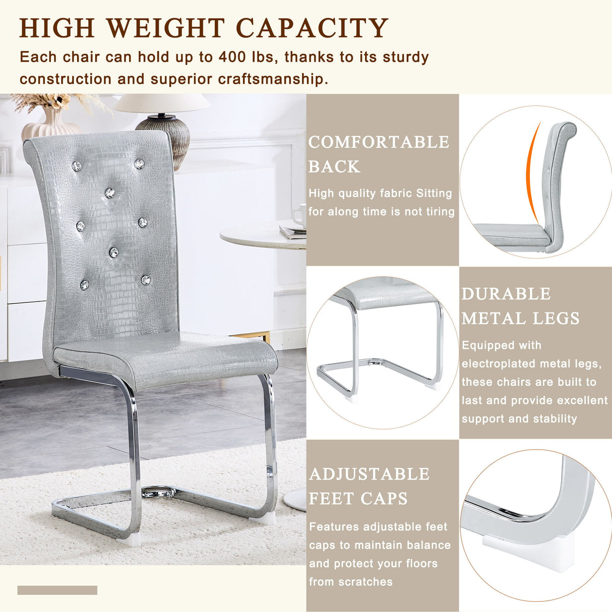 Elegant Design Upholstered Dining Chairs
