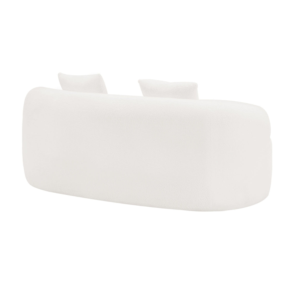Curved Loveseat Sofa With Round Armrest