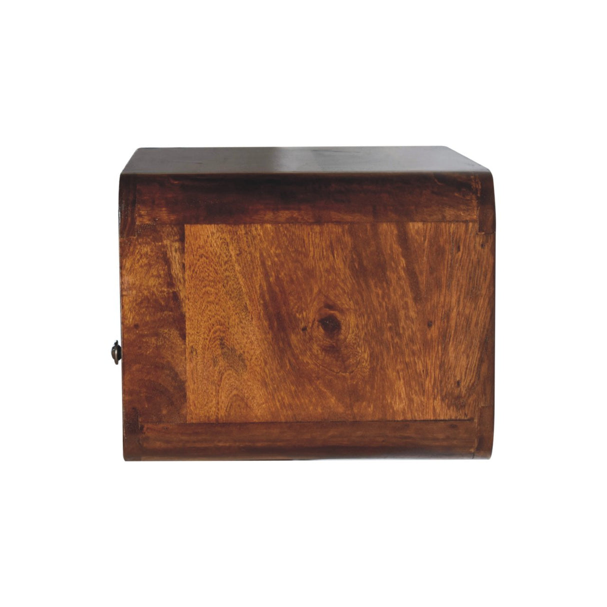 Large Floating Bedside, Curve Open Upper Slot, 1 Drawer, Chestnut
