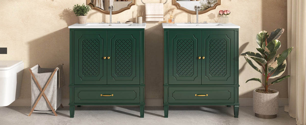 60" Bathroom Vanity with Double Sink Combo Set