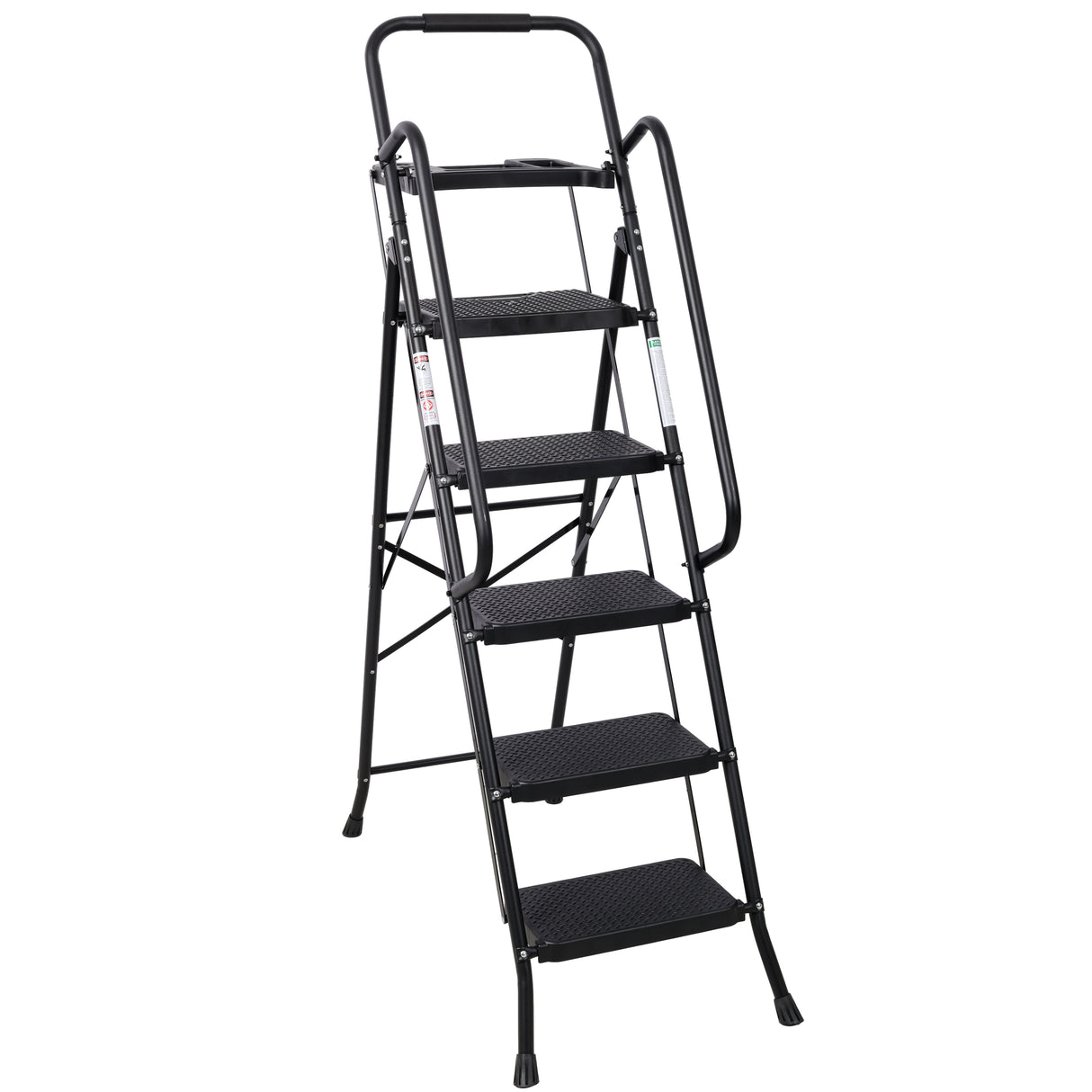 G&H 5 Step Folding Ladder with Wide Anti-Slip Pedal and Handrail