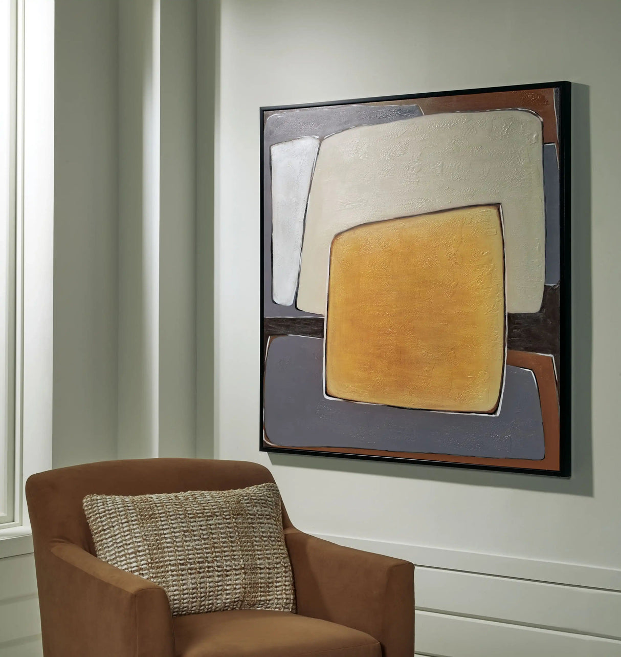 Actman - Wall Art - Cream / Brown / Gray - Best Buy Furniture