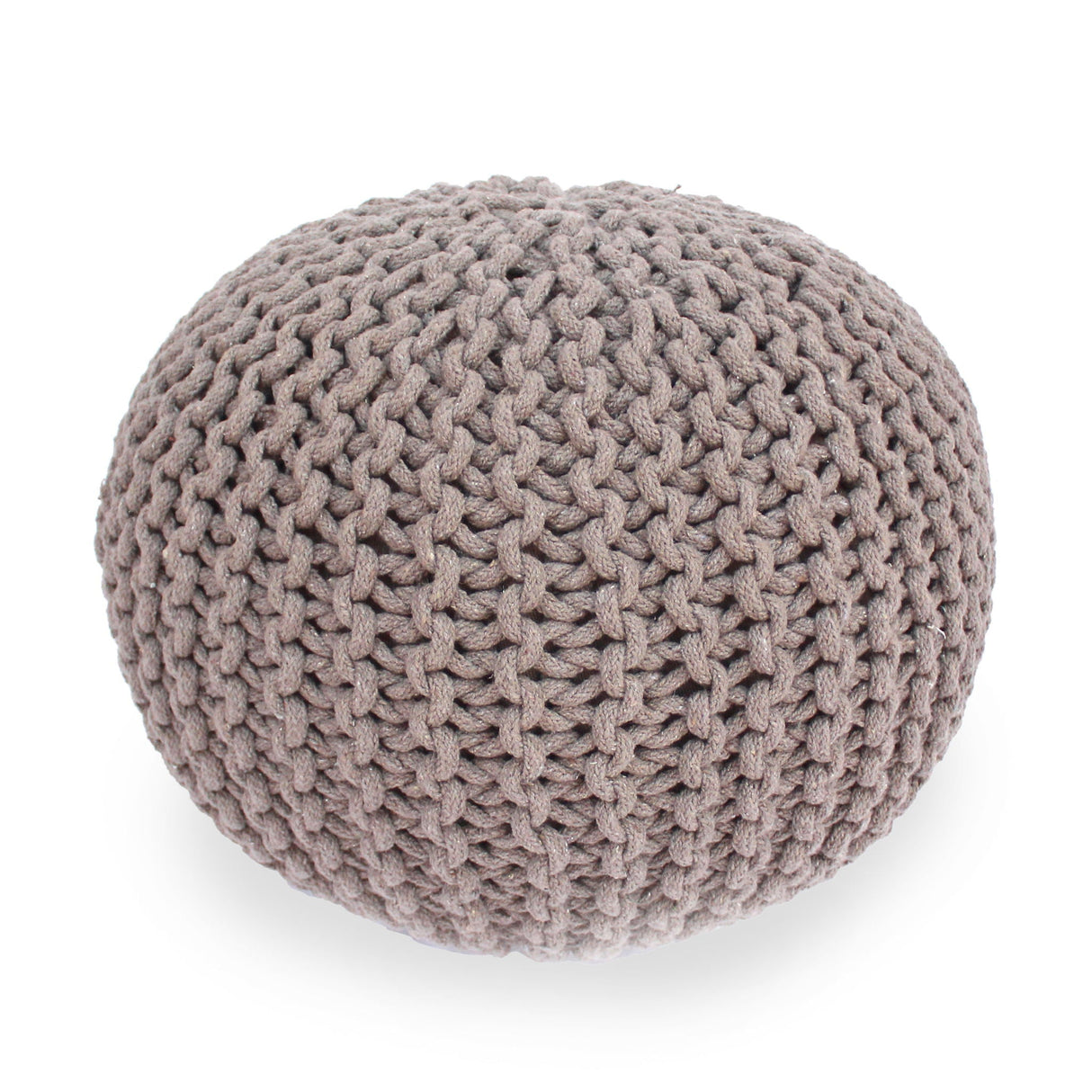 Moro Knitted Round Pouf With Pumpkin Shape