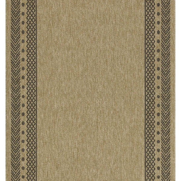 Earth - 5'3" X 7'3" Polypropylene Indoor, Outdoor Area Rug - Jute / Black