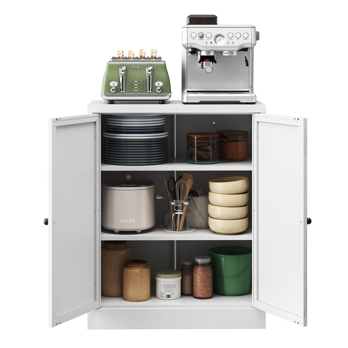 34.6" Freestanding Pantry Cabinet