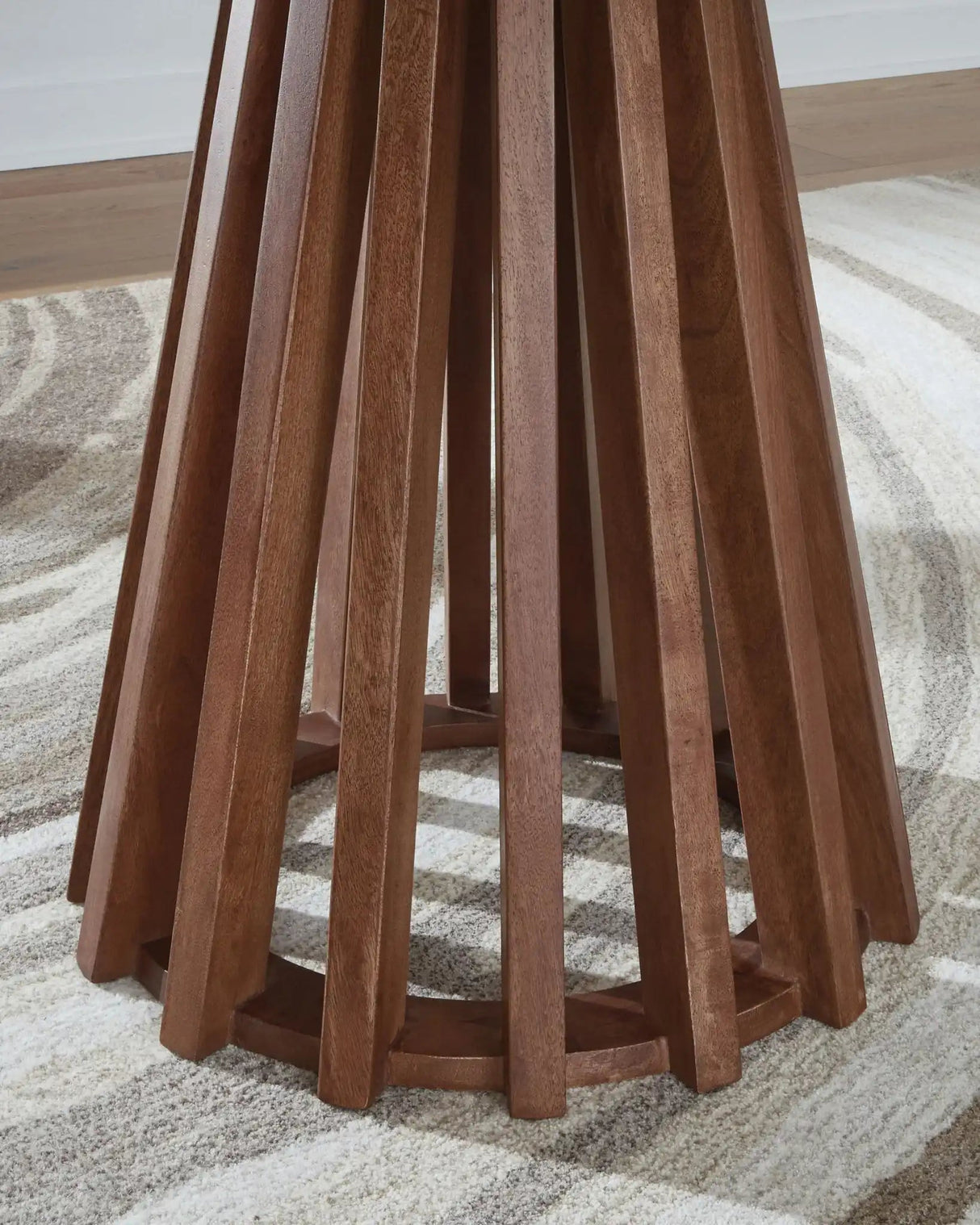 Kallari - Round End Table - Warm Brown / Black - Best Buy Furniture