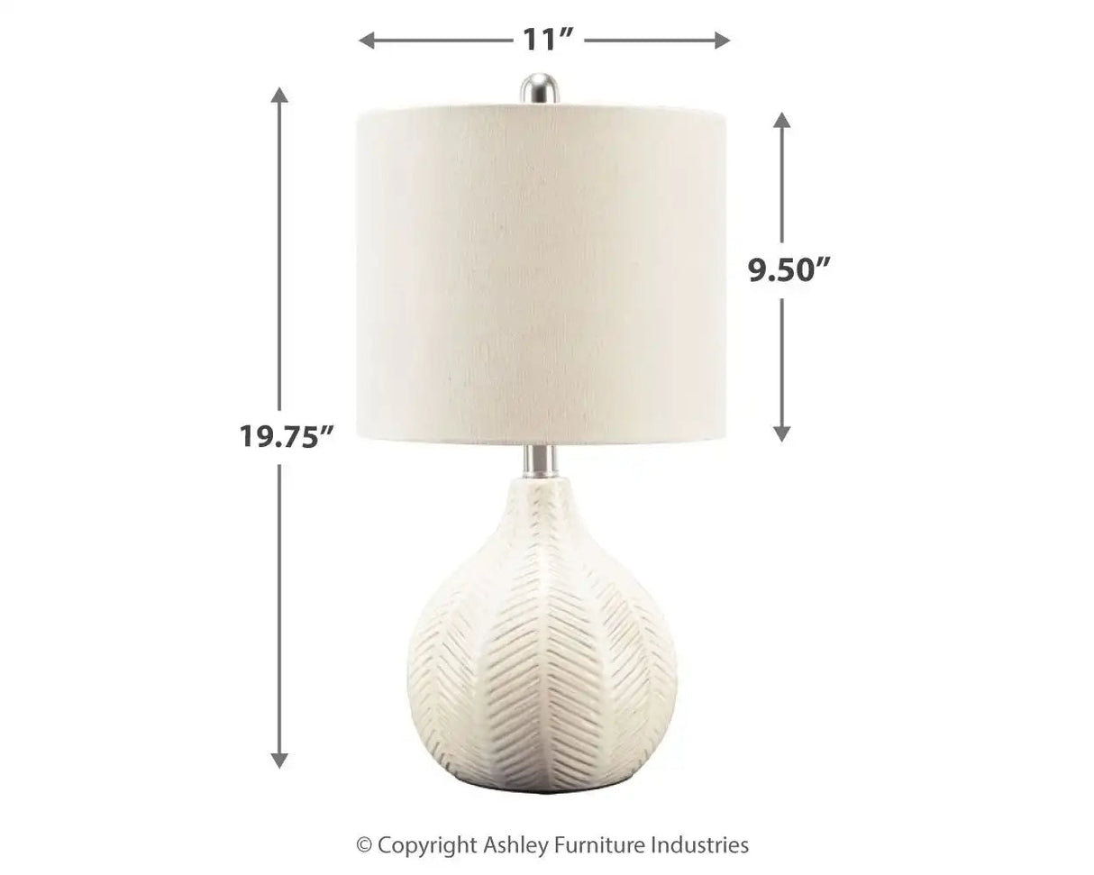 Rainermen - Ceramic Table Lamp - Off White - Best Buy Furniture