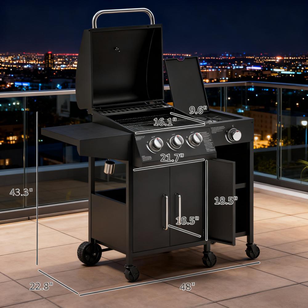 Barbecue Grill Gas Grill with Side Burner