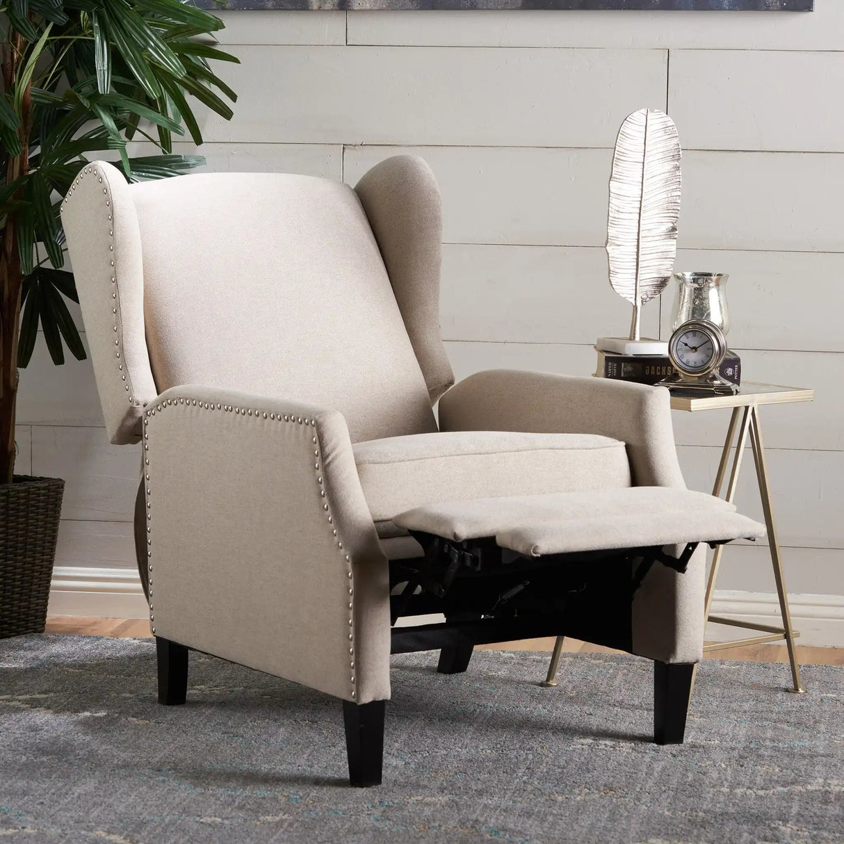 Westeros Wing Back Fabric Upholstered Recliner - Best Buy Furniture