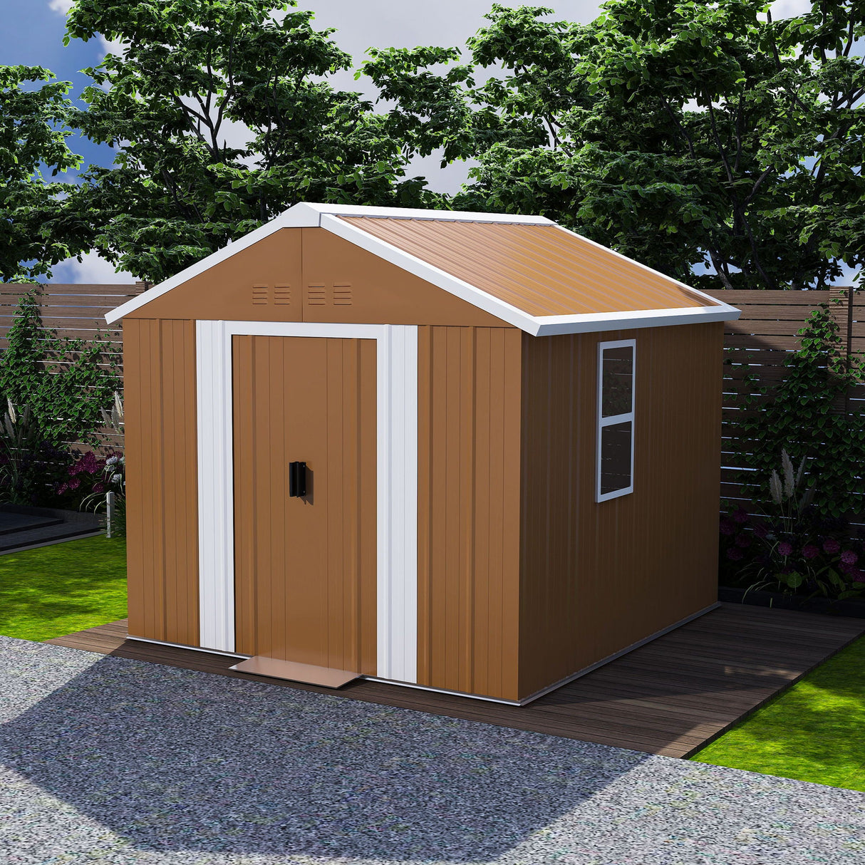 Heavy Duty Metal Storage Shed With Windows, Lockable Door & Ventilation