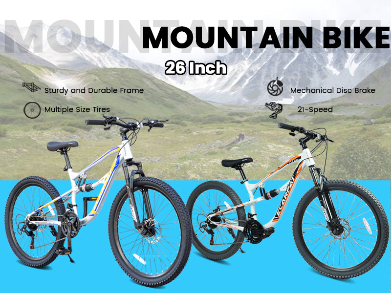 A2670 26 Inch Mountain Bike with 21-Speeds & Full Suspension