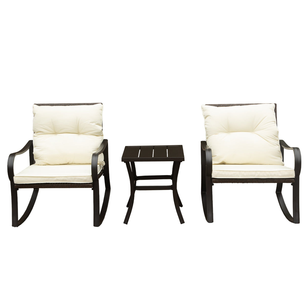 Metal 2 - Person Outdoor Patio Rocking Seating Group with Cushions
