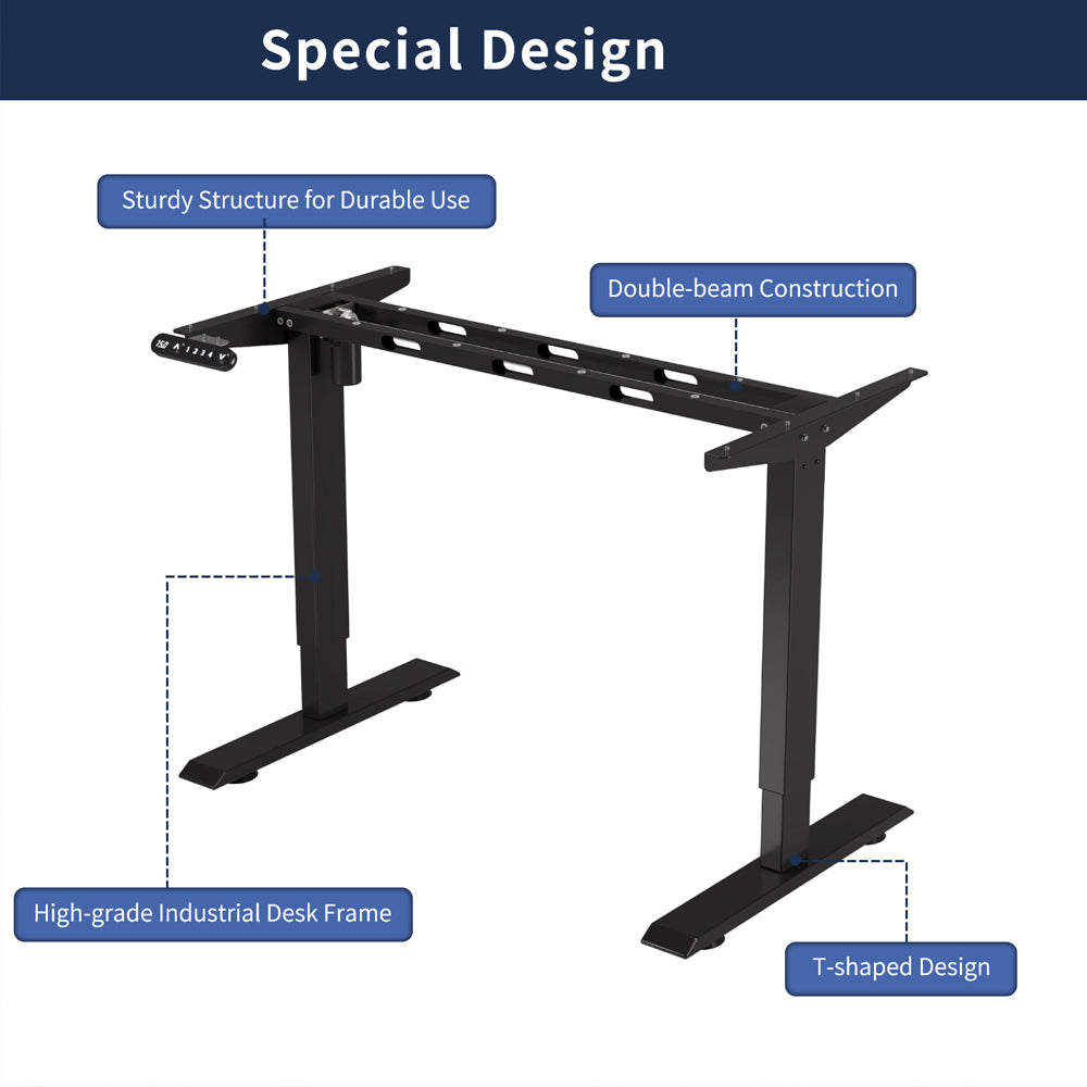 55"×24" Black & Rustic Electric Standing Desk