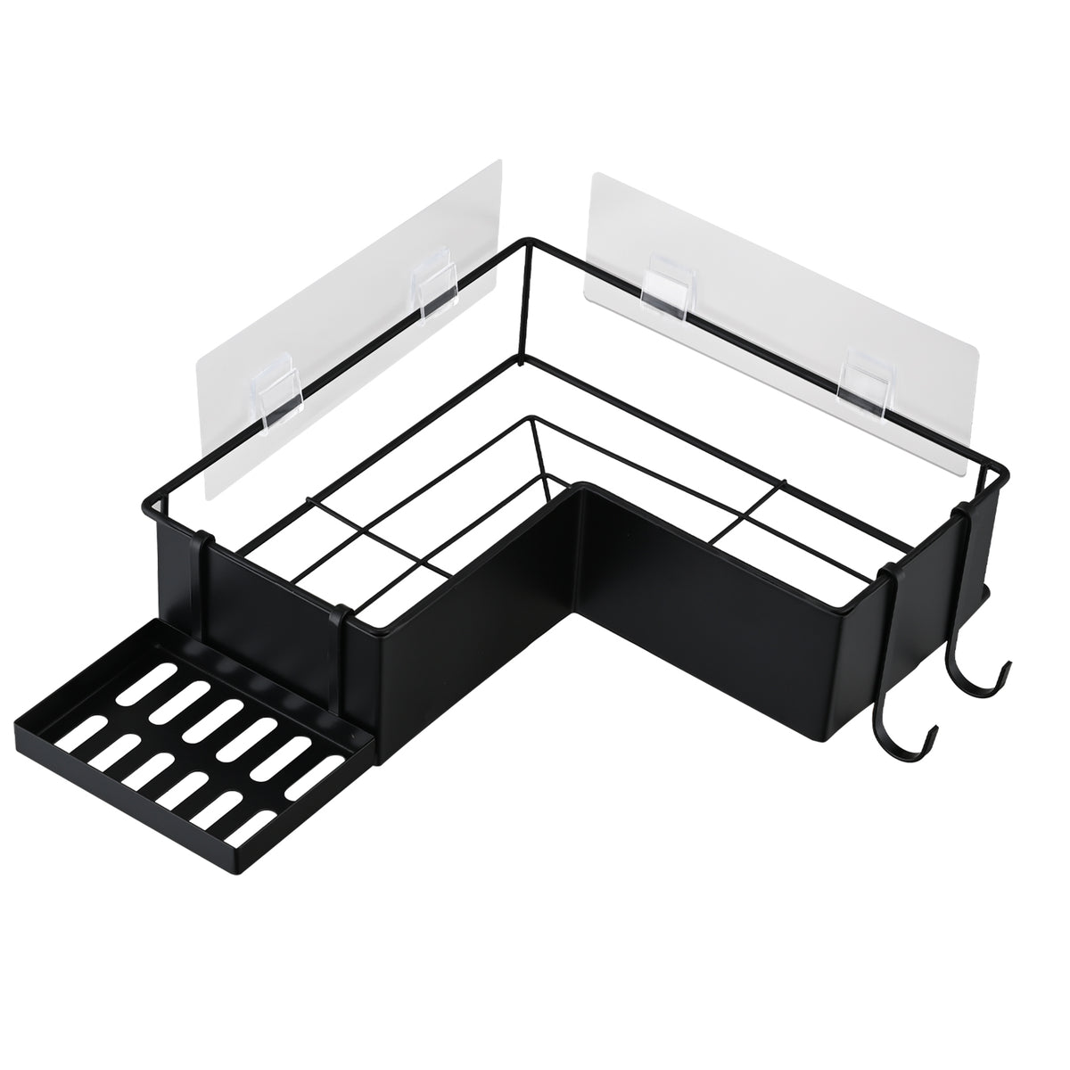 2-Pack Drill-Free Adhesive Corner Shower Caddy Organizer