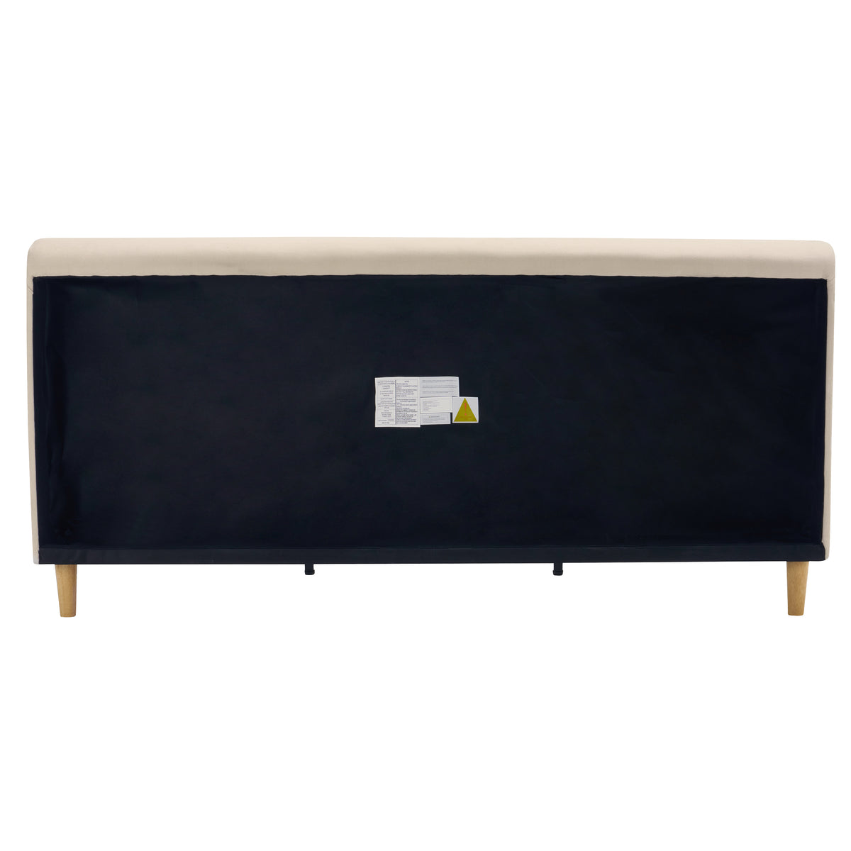 Beige Chunky Headboard Bed Frame