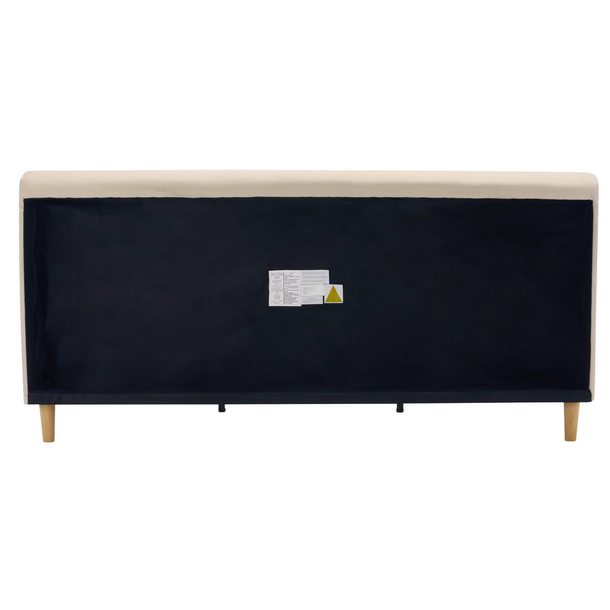 Beige Chunky Headboard Bed Frame, King
