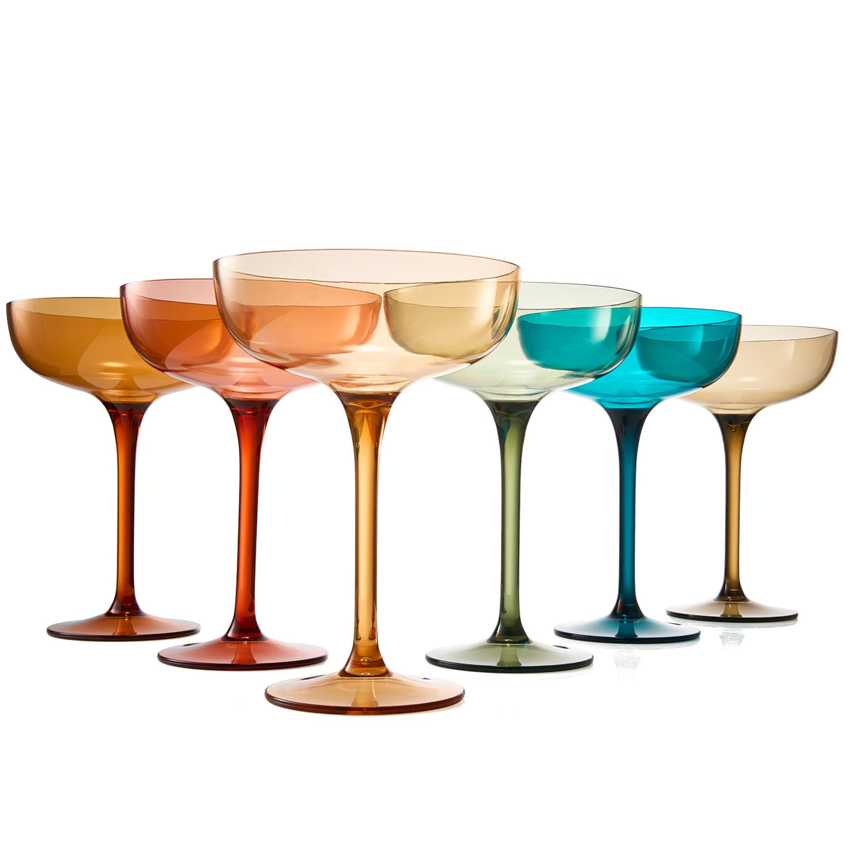 Eze Acrylic Champagne Coupe Cocktail Glassware, Set of 6