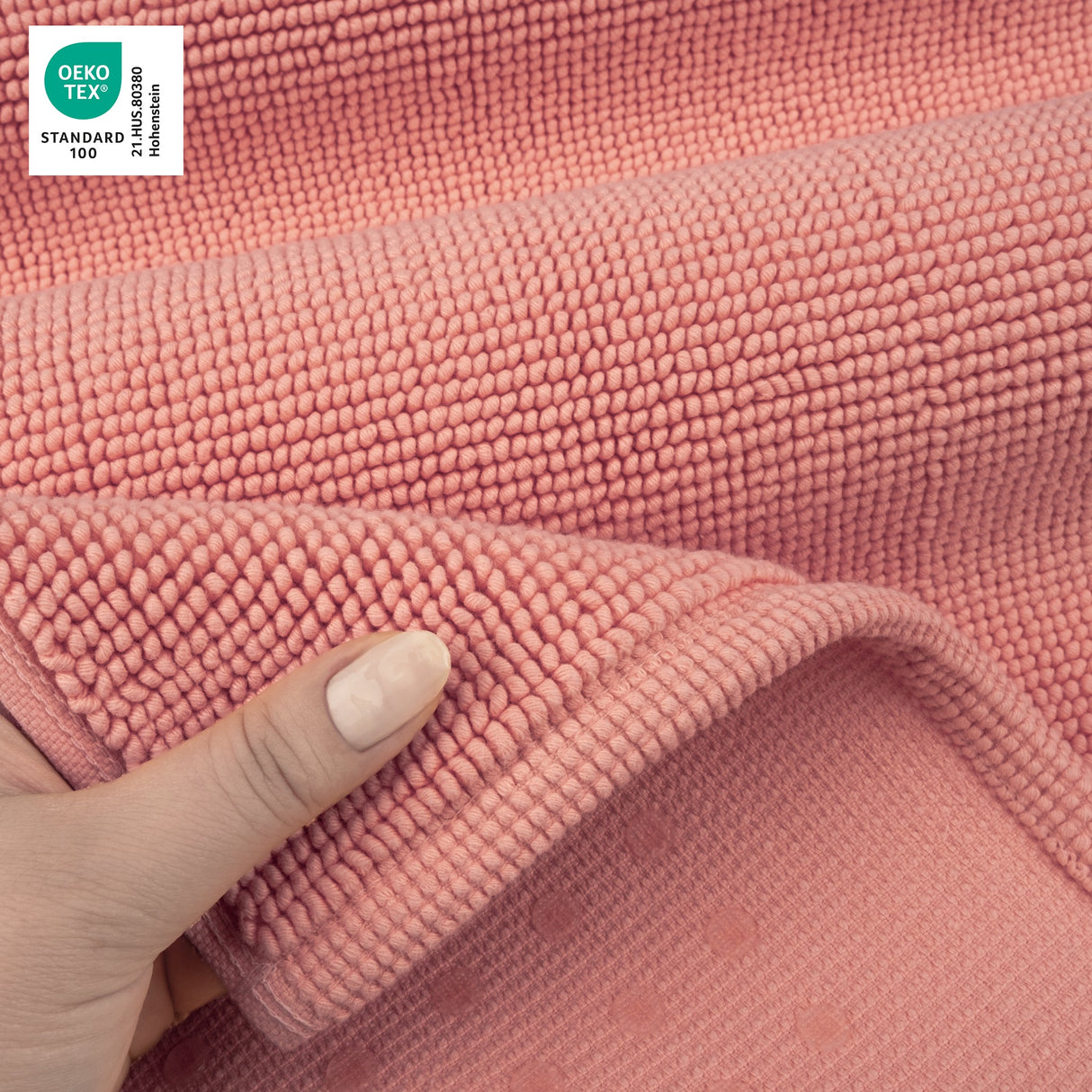 American Soft Linen 100% Cotton Bath Mat Rugs, 17x24 inches with Silicone Backing, Soft Absorbent Grip-Enhanced Bath Mats for Bathroom