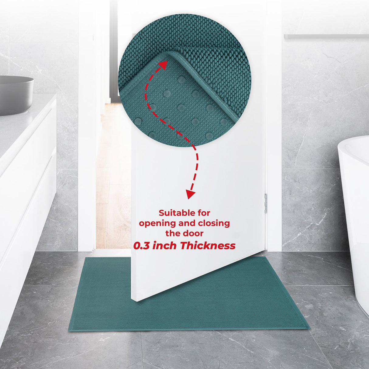 American Soft Linen 100% Cotton Bath Mat Rugs, 17x24 inches with Silicone Backing, Soft Absorbent Grip-Enhanced Bath Mats for Bathroom