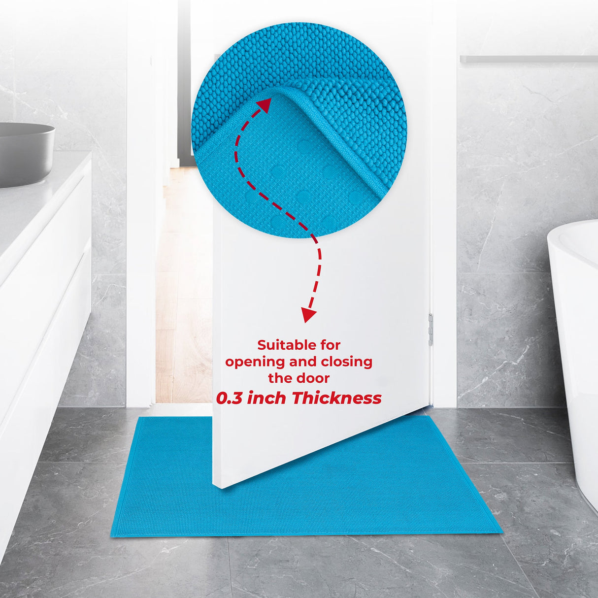 American Soft Linen 100% Cotton Bath Mat Rugs, 20x34 inches with Silicone Backing, Soft Absorbent Grip-Enhanced Bath Mats for Bathroom