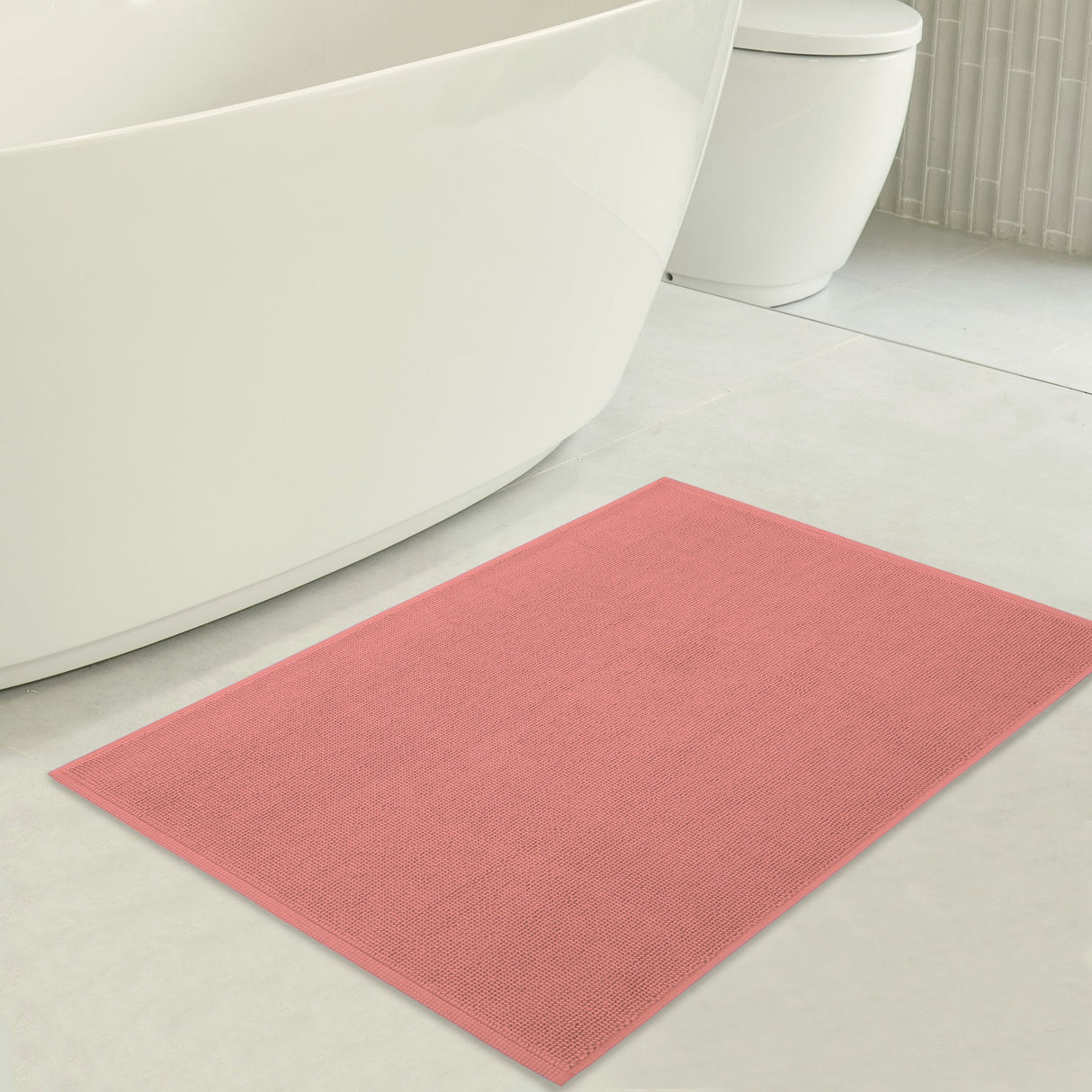 American Soft Linen 100% Cotton Bath Mat Rugs, 20x34 inches with Silicone Backing, Soft Absorbent Grip-Enhanced Bath Mats for Bathroom