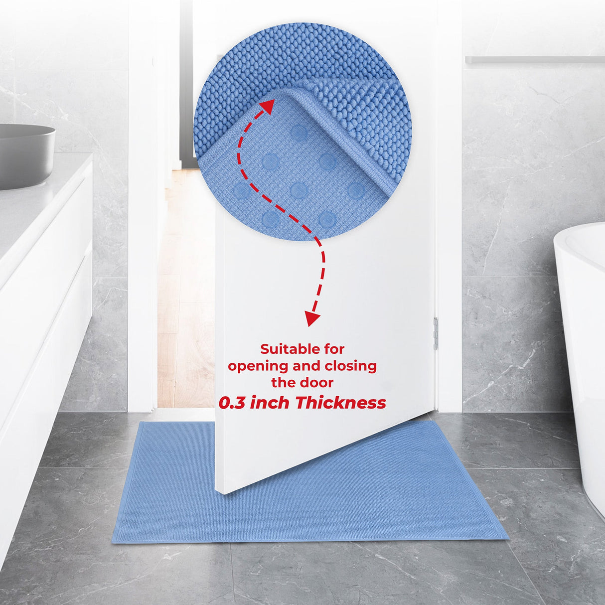 American Soft Linen 100% Cotton Bath Mat Rugs, 20x34 inches with Silicone Backing, Soft Absorbent Grip-Enhanced Bath Mats for Bathroom