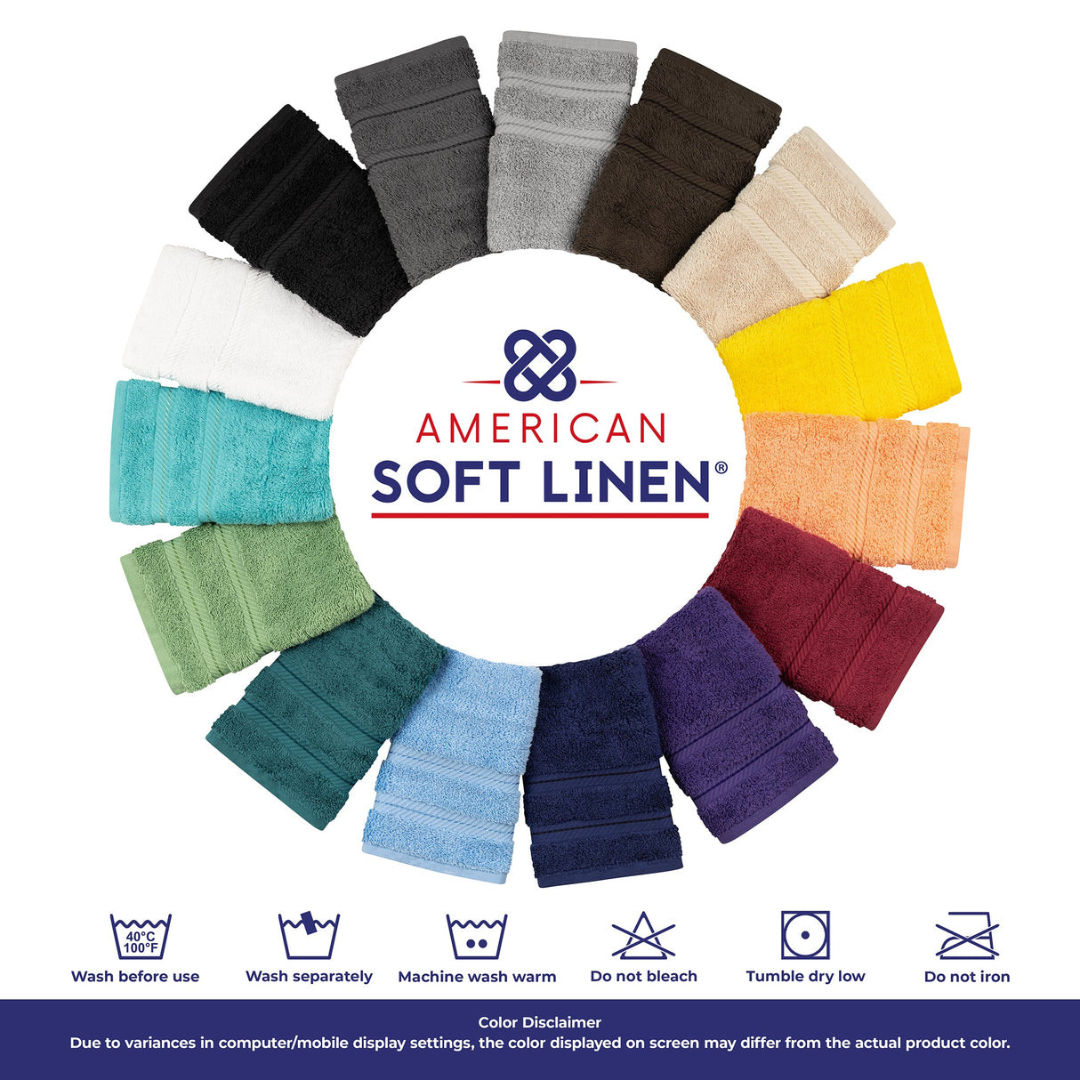 American Soft Linen 100% Cotton Turkish Towels, 4 Pack Hand Towel Set, Super Soft, Absorbent, Quick Dry Premium Towels