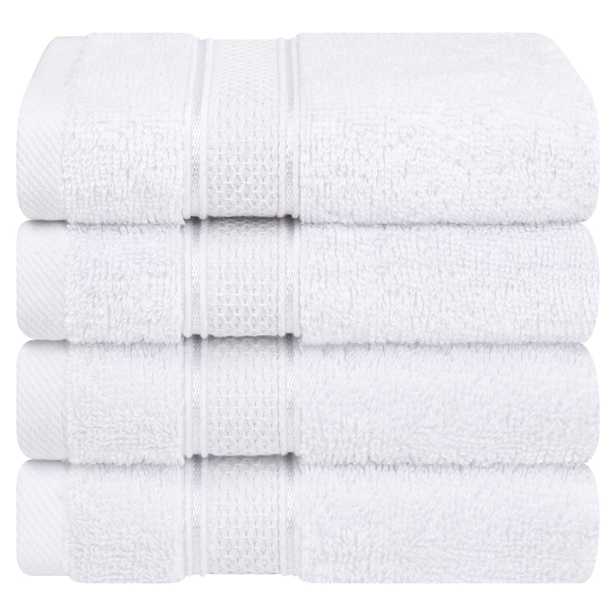 American Soft Linen 100% Cotton, Salem 4 Piece Washcloth Set for Bathroom and Kitchen