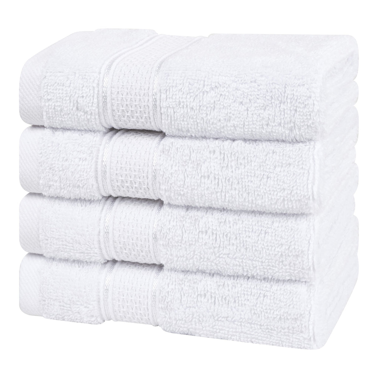 American Soft Linen 100% Cotton, Salem 4 Piece Washcloth Set for Bathroom and Kitchen