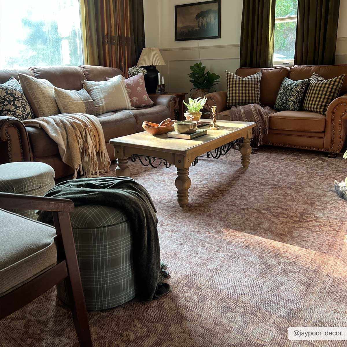 Argao Brown&Mustard Washable Area Rug - Clearance