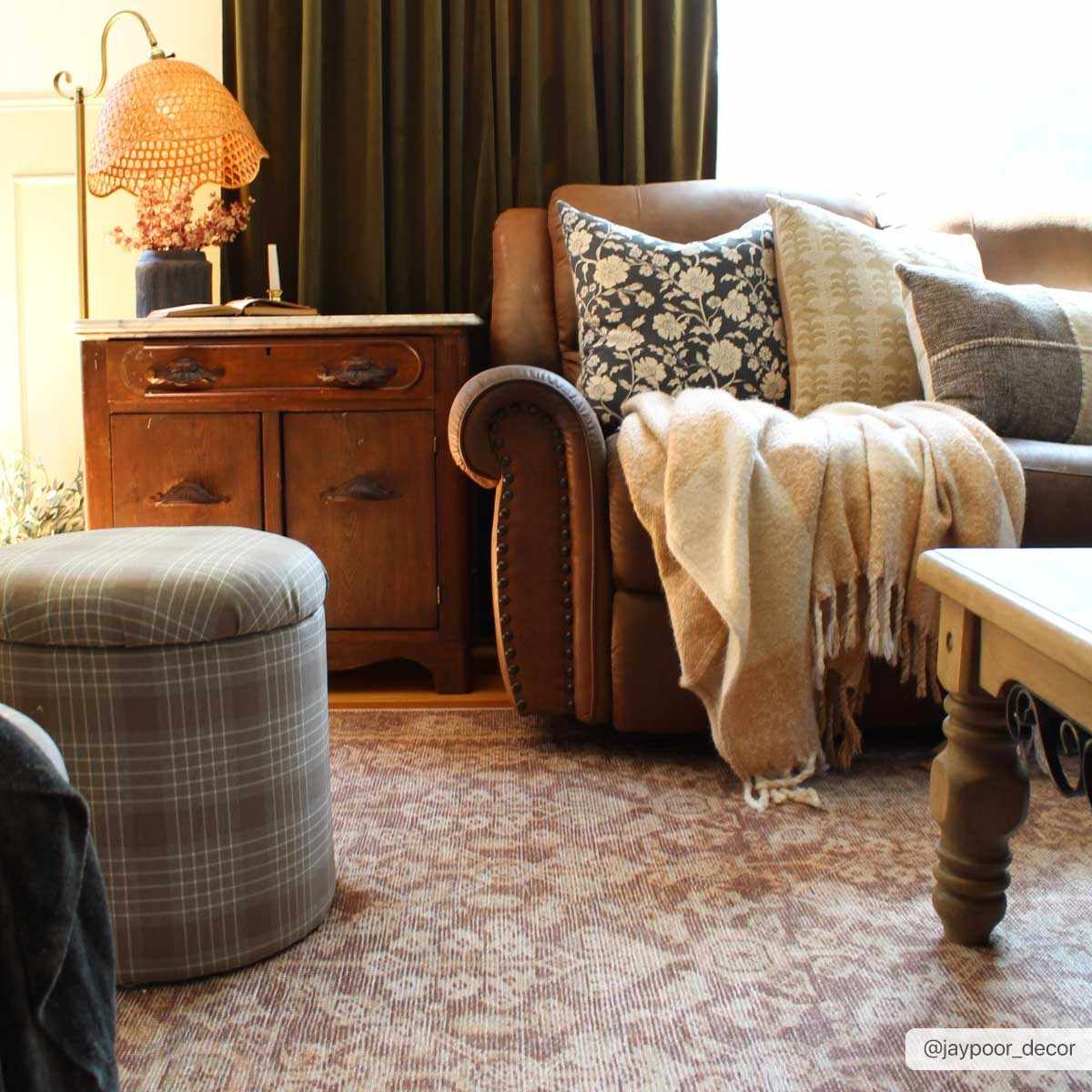 Argao Brown&Mustard Washable Area Rug - Clearance
