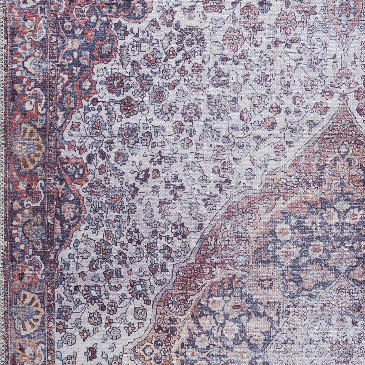 Red Cael Tumble Dry Washable Rug - Promo