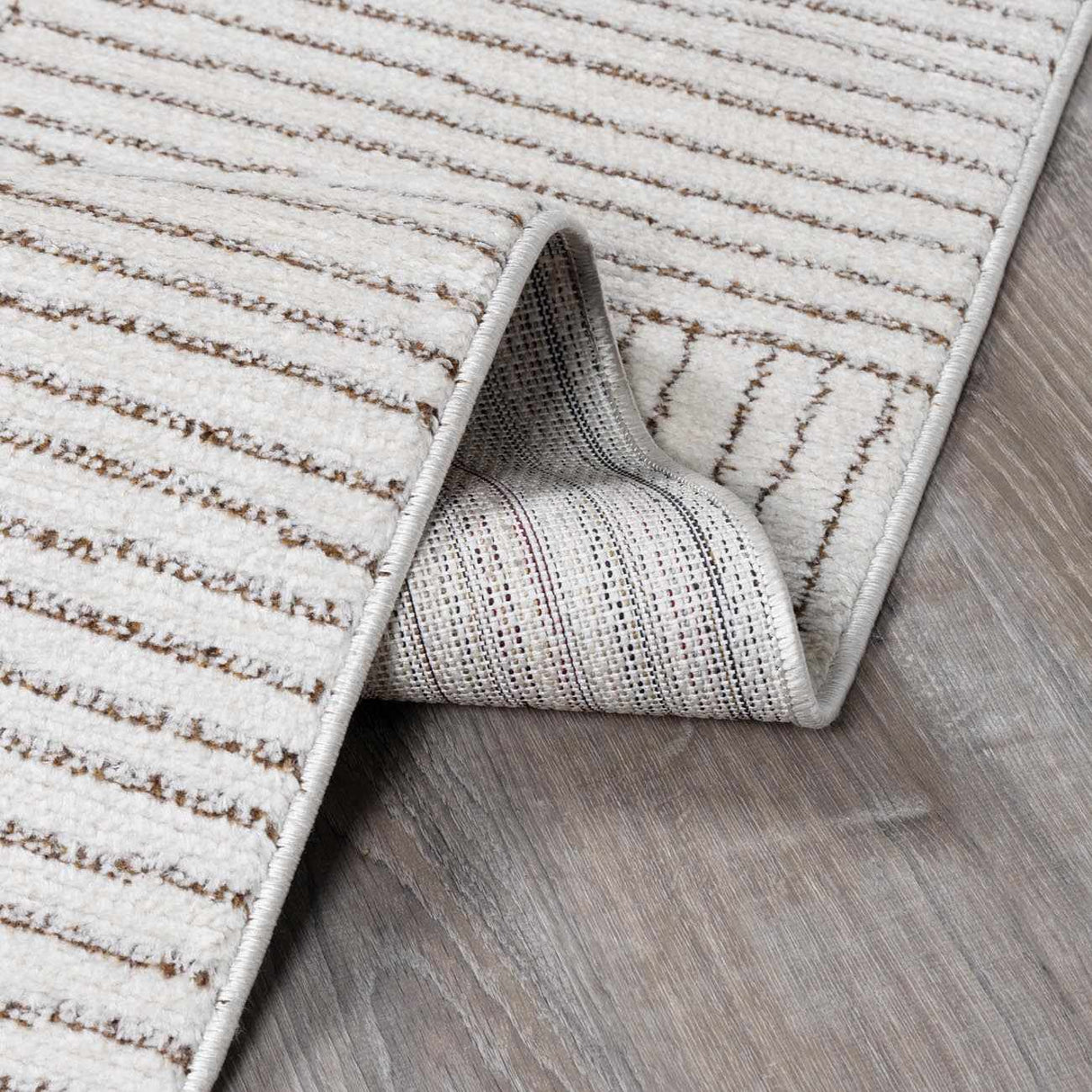 Modern Scandi High Pile Ivory/Dark Brown Architect II Area Rug