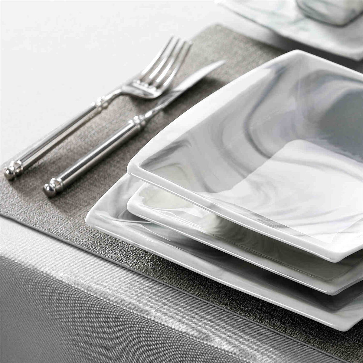 Blance Marble Grey 30 Piece Dinnerware Set