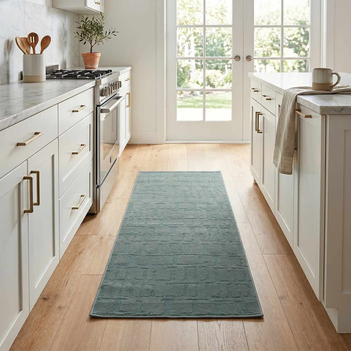 Dragan Teal Modern Area Rug