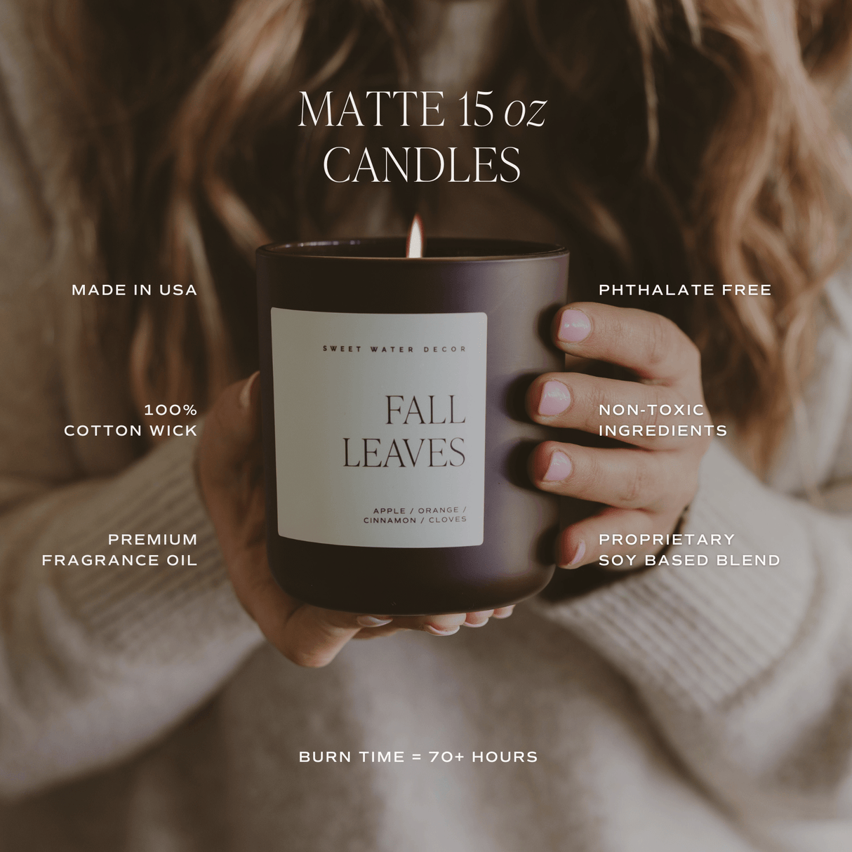 Warm and Cozy Soy Candle - Brown Matte Jar - 15 oz