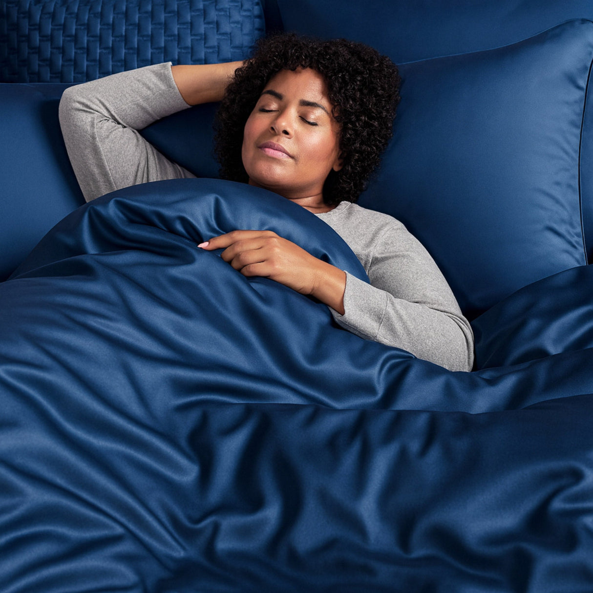 Bamboo Duvet Cover Set - 100% Viscose from Bamboo - 3pc - Indigo