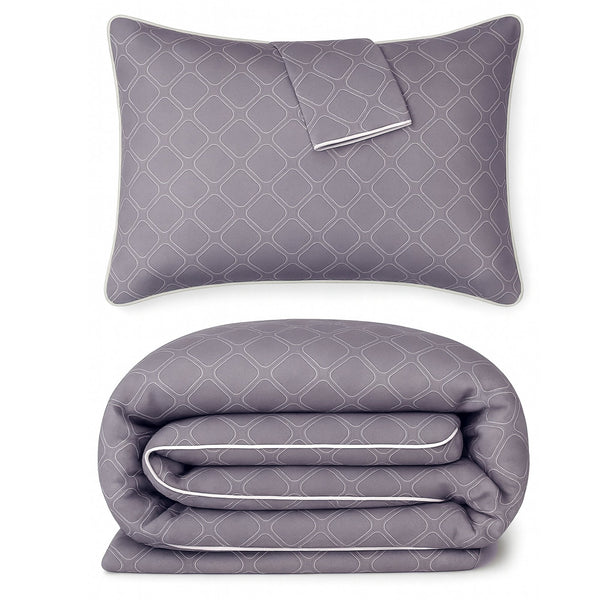 Bamboo Duvet Cover Set - 100% Viscose from Bamboo - 3pc - Platinum Geo