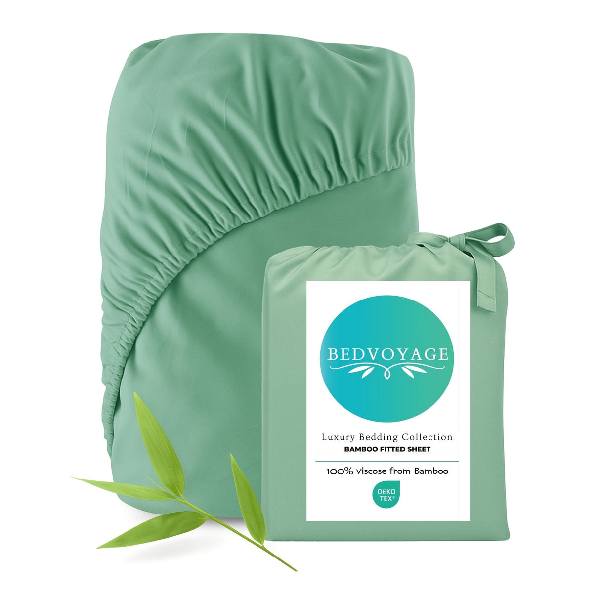 Bamboo Fitted Sheet - 100% Viscose from Bamboo - Seaglass