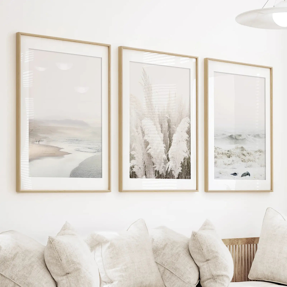 Beige Boho Beach Wall Art. Set of 3 Prints