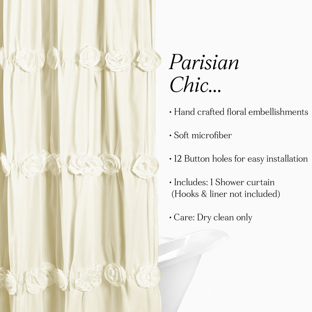 LushDecor Darla Shower Curtain - view 12