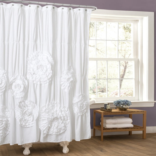 Serena Shower Curtain 72" x 72" Soft Brushed Poly with Ruching