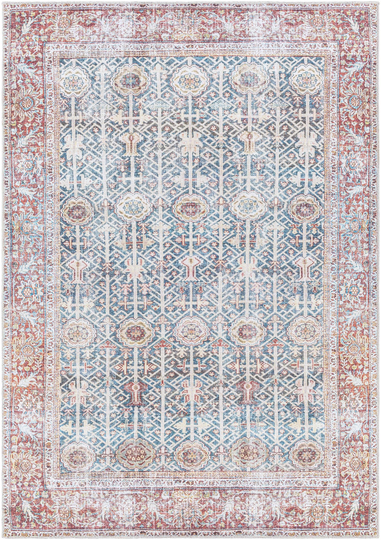 Rust Catadupa Distressed Washable Area Rug - Clearance