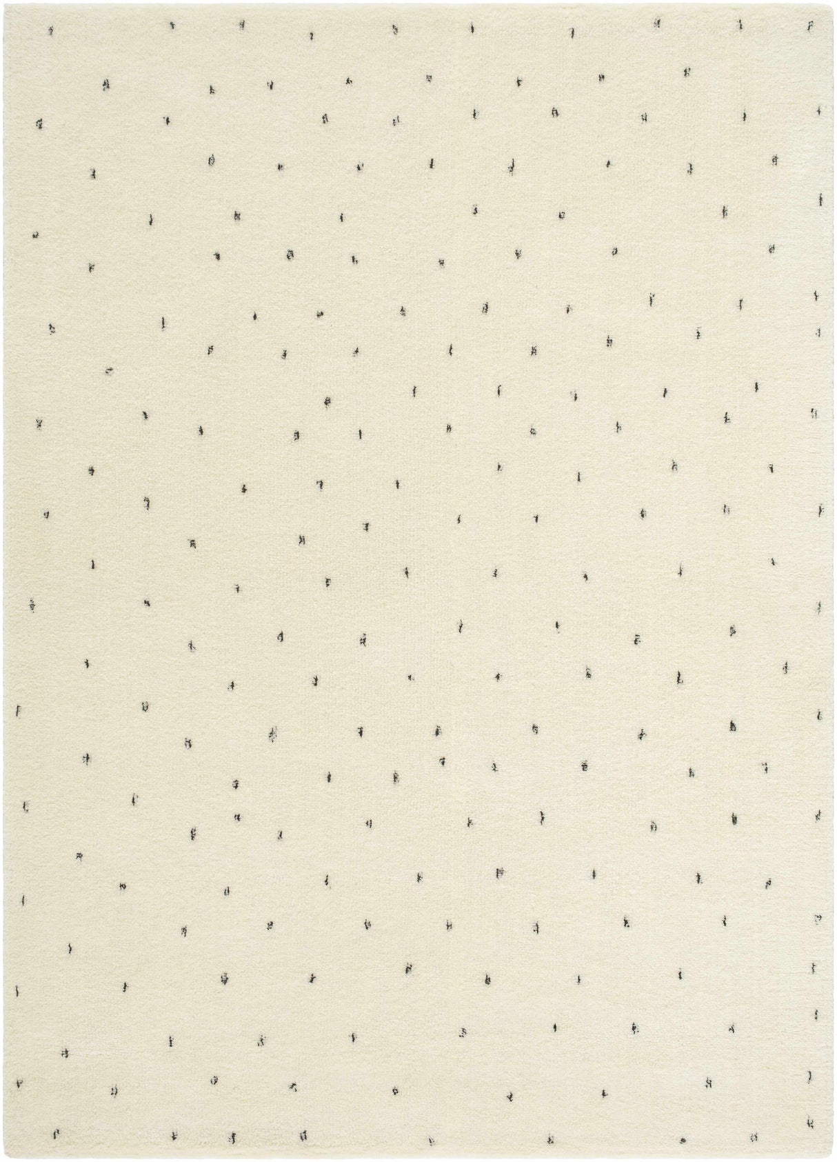 Cirila Dotted Ivory Washable Wool Rug