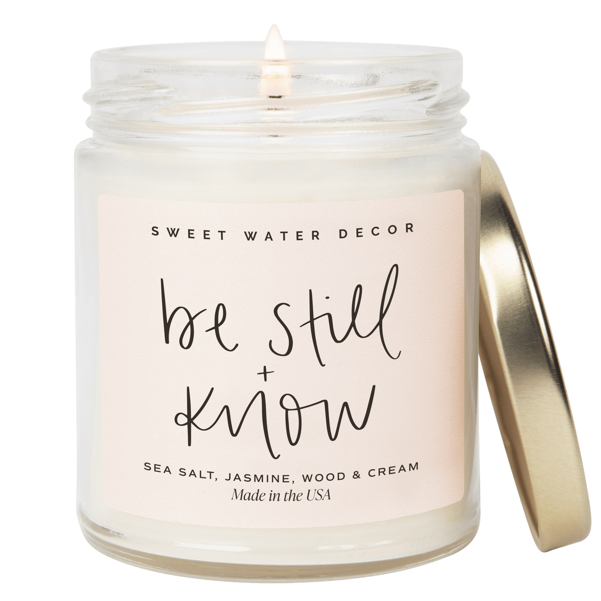Be Still and Know Soy Candle - 9 oz Clear Jar (Spa Day)